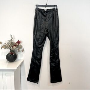 BP. Black Faux Leather High Waist Slim fit Split Hem Leggings Bootcut Pants